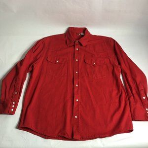 Classic Red Men's Casual Button Down Shirt